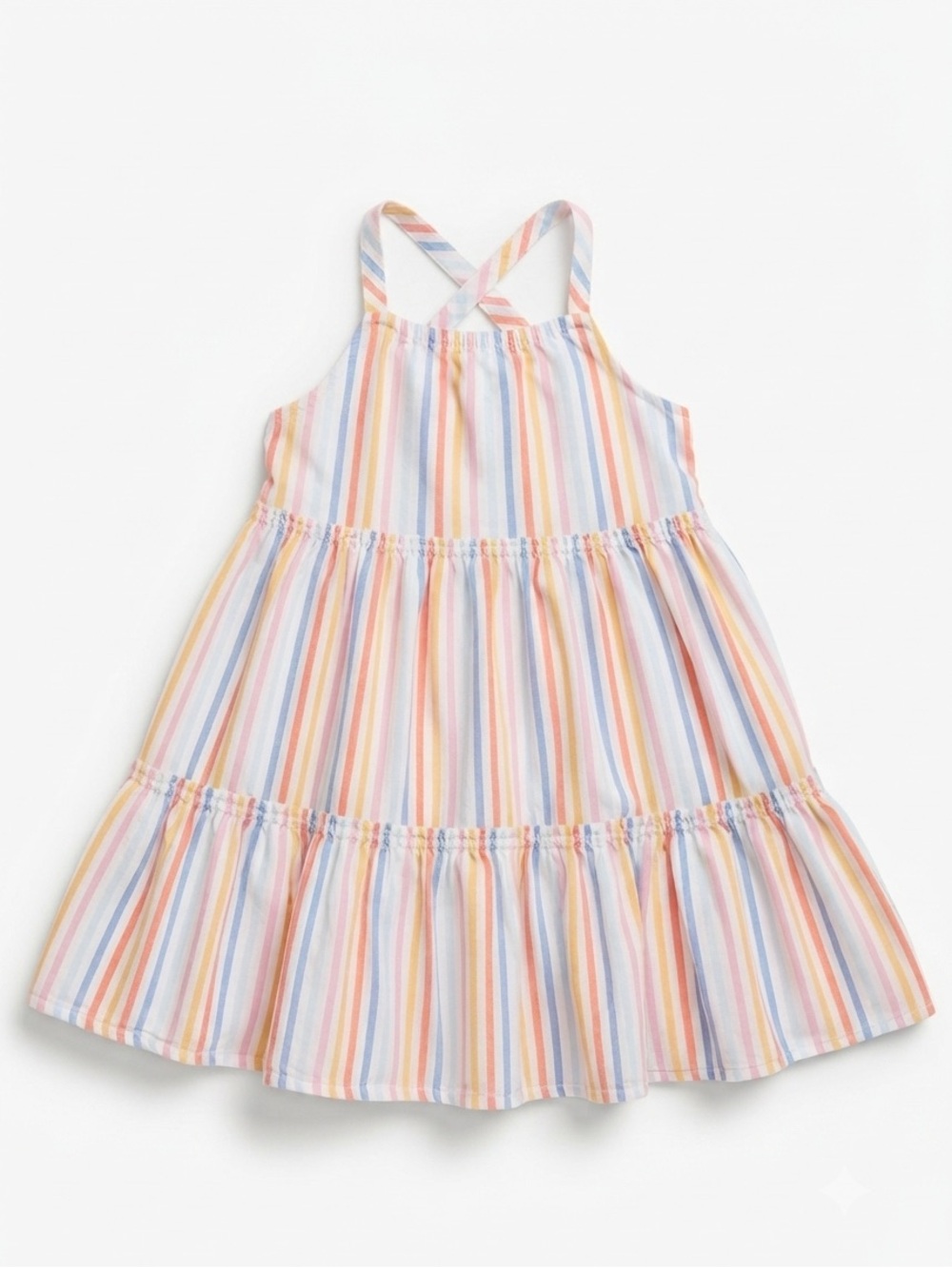 3/10$ | 6Y Girl 👧🏻 | Pastel Rainbow Stripe kids Sundress